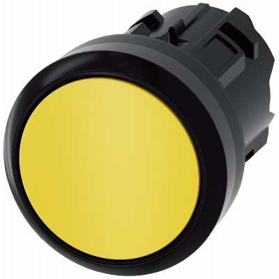 Pushbutton, 22 mm, round, plastic, yellow, button. 3SU10000AA300AA0