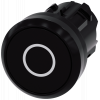 Pushbutton, 22 mm, round, plastic, black, labeling: O, button. 3SU10000AB100AD0