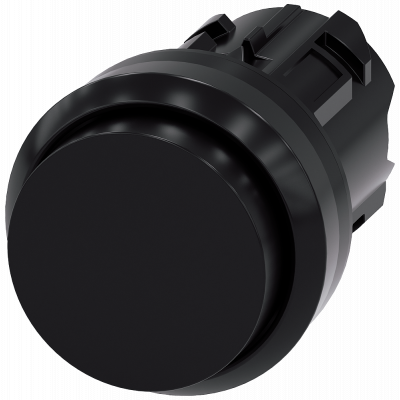 Pushbutton, 22 mm, round, plastic, black, button. 3SU10000BB100AA0