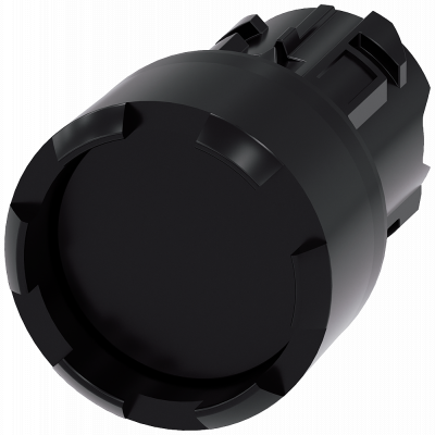 Pushbutton, 22 mm, round, plastic, black, front ring. 3SU10000DB100AA0