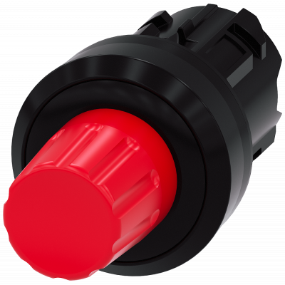 Stop button, 22 mm, round, plastic, red, button raised, latchable. 3SU10000HC200AA0