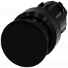 Mushroom pushbutton, 22 mm, round, plastic, black, 30 mm. 3SU10001AD100AA0