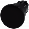 Mushroom pushbutton, 22 mm, round, plastic, black. 3SU10001BA100AA0