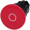 Mushroom pushbutton, 22 mm, round, plastic, red, labeling: O. 3SU10001BA200AD0