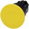 Mushroom pushbutton, 22 mm, round, plastic, yellow. 3SU10001BA300AA0