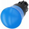 Mushroom pushbutton, 22 mm, round, plastic, blue, rotate-to-unlatch mechanism. 3SU10001HB500AA0