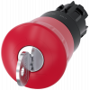 Emergency stop mushroom pushbutton, 22 mm, round, plastic, red, with RONIS lock. 3SU10001HG200AA0