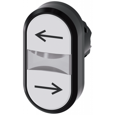 Twin pushbutton, 22 mm, round, plastic, white: arrow left, white: arrow right. 3SU10003AB660AM0