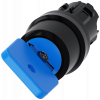 Key-operated switch O.M.R, 22 mm, round, plastic, blue, key removal O+I. 3SU10004GF110AA0