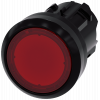 Pushbutton, illuminated, 22 mm, round, plastic, red, button. 3SU10010AA200AA0