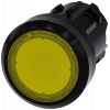 Pushbutton, illuminated, 22 mm, round, plastic, yellow, button. 3SU10010AA300AA0