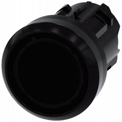 Pushbutton, with illuminated pushbutton design, 22 mm, round, plastic, black. 3SU10010AB100AA0