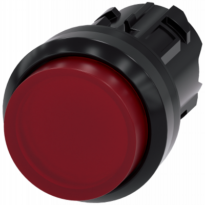 Pushbutton, illuminated, 22 mm, round, plastic, red, button. 3SU10010BB200AA0