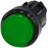 Pushbutton, illuminated, 22 mm, round, plastic, green, button. 3SU10010BB400AA0