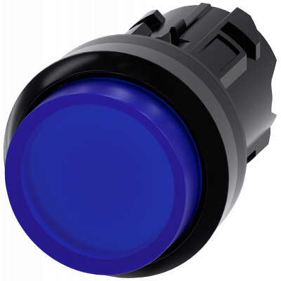 Pushbutton, illuminated, 22 mm, round, plastic, blue, button. 3SU10010BB500AA0