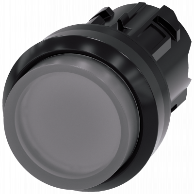 Pushbutton, illuminated, 22 mm, round, plastic, clear, button. 3SU10010BB700AA0