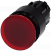 Mushroom pushbutton, illuminated, 22 mm, round, plastic, red, 30 mm. 3SU10011AA200AA0