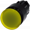 Mushroom pushbutton, illuminated, 22 mm, round, plastic, yellow, 30 mm. 3SU10011AA300AA0