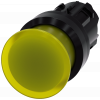 Mushroom pushbutton, illuminated, 22 mm, round, plastic, yellow, 30 mm. 3SU10011AD300AA0