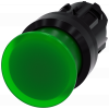 Mushroom pushbutton, illuminated, 22 mm, round, plastic, green, 30 mm. 3SU10011AD400AA0