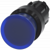 Mushroom pushbutton, illuminated, 22 mm, round, plastic, blue, 30 mm. 3SU10011AD500AA0