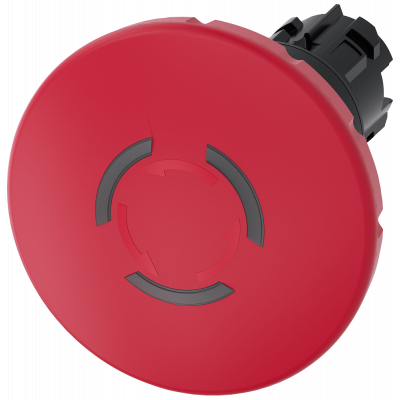 Emergency stop mushroom pushbutton, illuminated, 22 mm, round, plastic, red, 60 mm. 3SU10011JB200AA0