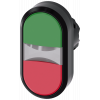 Twin pushbutton, illuminated, 22 mm, round, plastic, green, red. 3SU10013AB420AA0