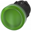 Indicator light, 22 mm, round, plastic, green, lens, smooth. 3SU10016AA400AA0