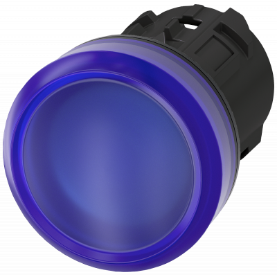 Indicator light, 22 mm, round, plastic, blue, lens, smooth. 3SU10016AA500AA0