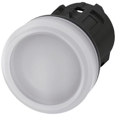 Indicator light, 22 mm, round, plastic, white, lens, smooth. 3SU10016AA600AA0