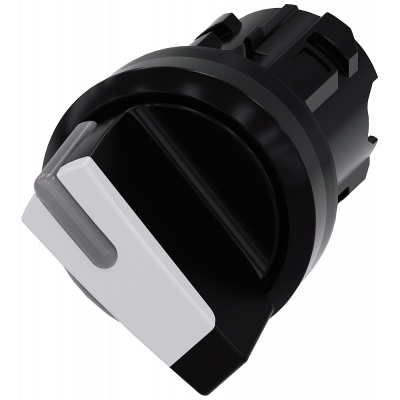 Toggle switch, illuminable, 22 mm, round, plastic, black, white. 3SU10022BC600AA0