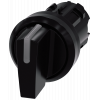 Toggle switch illuminable, 22 mm, round, plastic, black, knob short. 3SU10022BL100AA0