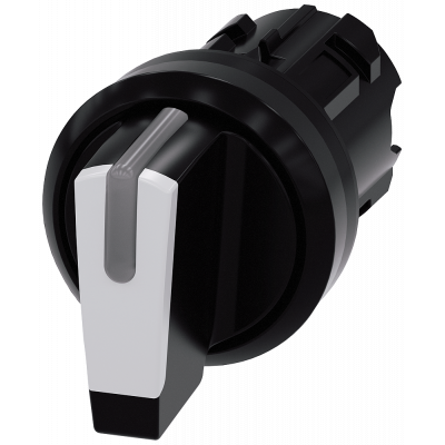 Toggle switch, illuminable, 22 mm, round, plastic, black, white. 3SU10022BL600AA0