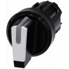 Toggle switch, illuminable, 22 mm, round, plastic, black, white. 3SU10022BM600AA0