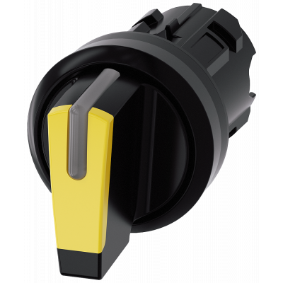 Toggle switch, illuminable, 22 mm, round, plastic, yellow. 3SU10022BN300AA0