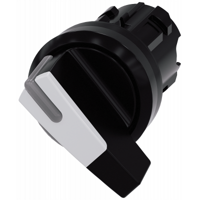 Toggle switch, illuminable, 22 mm, round, plastic, black, white. 3SU10022CF600AA0