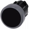 Pushbutton, 22 mm, round, plastic with metal front ring, black. 3SU10300AA100AA0