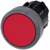 Pushbutton, 22 mm, round, plastic with metal front ring, red. 3SU10300AA200AA0