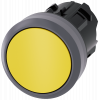 Pushbutton, 22 mm, round, plastic with metal front ring, yellow. 3SU10300AA300AA0