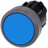 Pushbutton, 22 mm, round, plastic with metal front ring, blue. 3SU10300AA500AA0