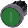 Pushbutton, 22 mm, round, plastic with metal front ring, green, labeling: I. 3SU10300AB400AC0