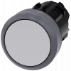 Pushbutton, 22 mm, round, plastic with metal front ring, gray. 3SU10300AB800AA0