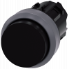 Pushbutton, 22 mm, round, plastic with metal front ring, black. 3SU10300BB100AA0