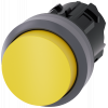 Pushbutton, 22 mm, round, plastic with metal front ring, yellow. 3SU10300BB300AA0