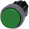 Pushbutton, 22 mm, round, plastic with metal front ring, green. 3SU10300BB400AA0