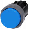 Pushbutton, 22 mm, round, plastic with metal front ring, blue. 3SU10300BB500AA0