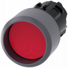 Pushbutton, 22 mm, round, plastic with metal front ring, red. 3SU10300CB200AA0