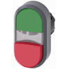 Twin pushbutton, 22 mm, round, plastic with metal front ring, green, red. 3SU10303BB420AA0