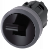 Toggle switch, 22 mm, round, plastic with metal front ring, black. 3SU10303EA100AA0