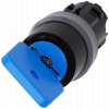 Key-operated switch O.M.R, 22 mm, round, metal front ring, blue, key removal O+I. 3SU10304GF110AA0